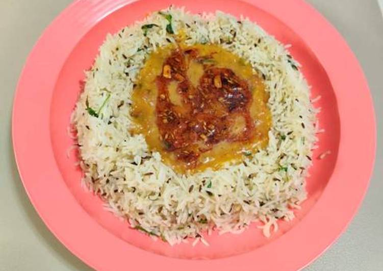 Simple Way to Make Super Quick Homemade Dal Tadka With Jeera Rice