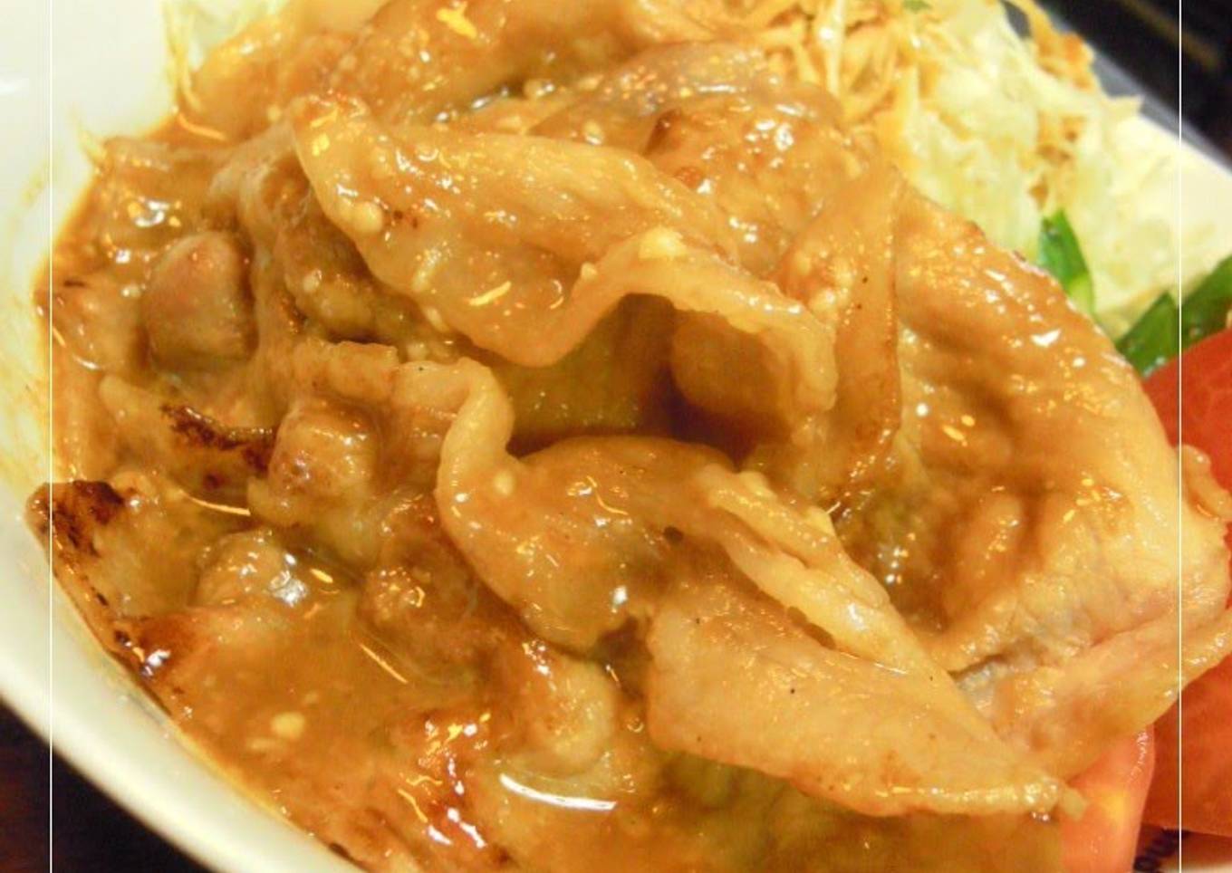 Pan Fried Ginger Pork with Garlic Mayonnaise