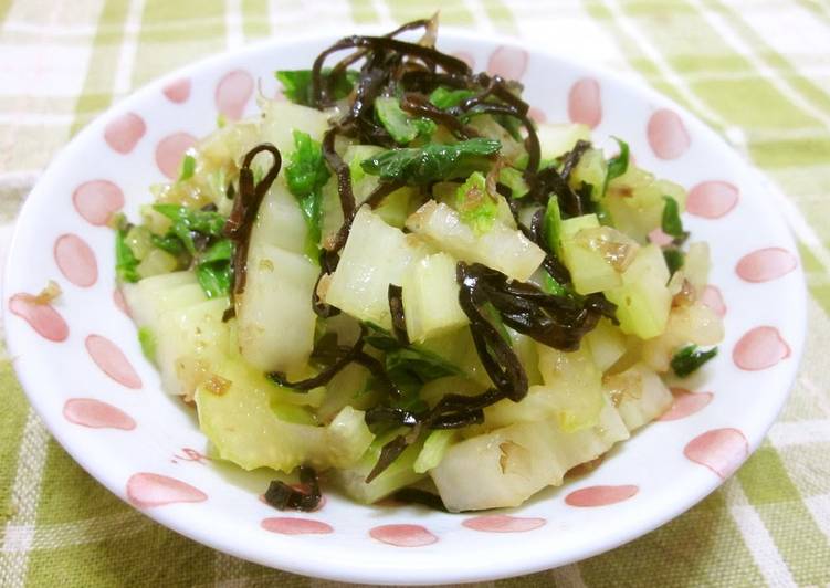 Stir-Fried Celery with Bonito Flakes and Shio-Kombu