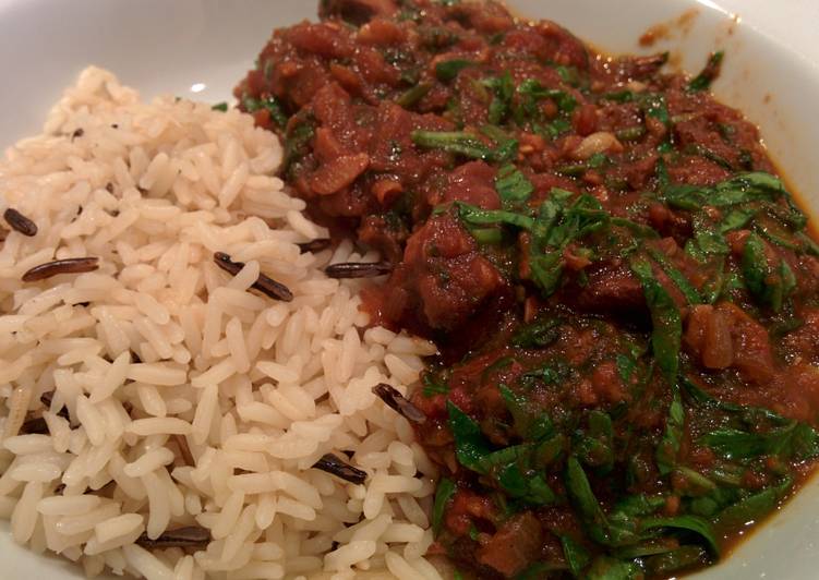 Recipe of Super Quick Homemade Saag Gosht (Lamb and Spinach Curry)