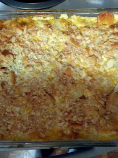 A picture of cheesey potato casserole.