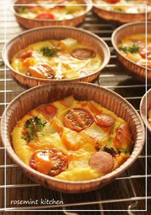 A picture of Spanish Omelettes For Hanami (Cherry Blossom Viewing) Bento or Breakfast.