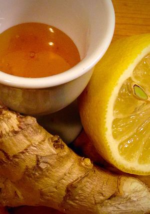 A picture of Lemon Ginger Honey Tea (for A Cold).