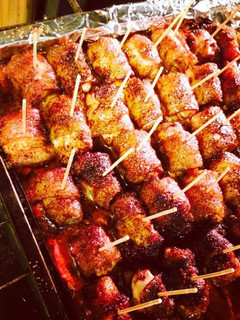 A picture of Chili Powder, Brown Sugar Bacon Wrapped Chicken Poppers!.