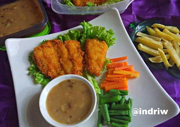 Cara Buat Dori Katsu With Brown Onion Gravy Untuk Jualan
