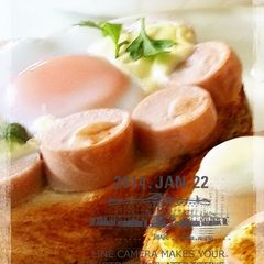 A picture of Fish Sausage Flower Toast!.