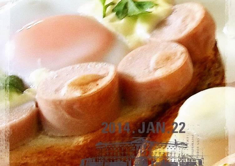 Step-by-Step Guide to Prepare Any-night-of-the-week Fish Sausage Flower Toast!