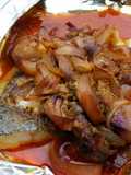 Baked Spicy Hallibut In Banana Wrap