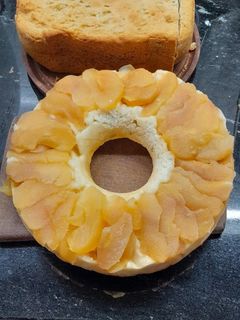 Una foto de Torta de manzanas invertida sin gluten
