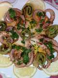 Polpo arrostito con zucchine grigliate
