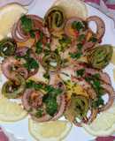 Polpo arrostito con zucchine grigliate
