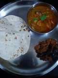Stuffed Eggplant and Peas & Mushroom with Chapati