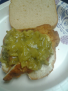 A picture of Dill pickle chicken sandwiches.