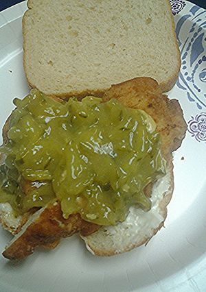 A picture of Dill pickle chicken sandwiches.