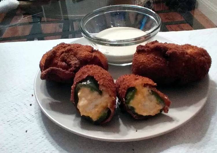 Easiest Way to Make Super Quick Homemade stuffed jalapenos wrapped in bacon