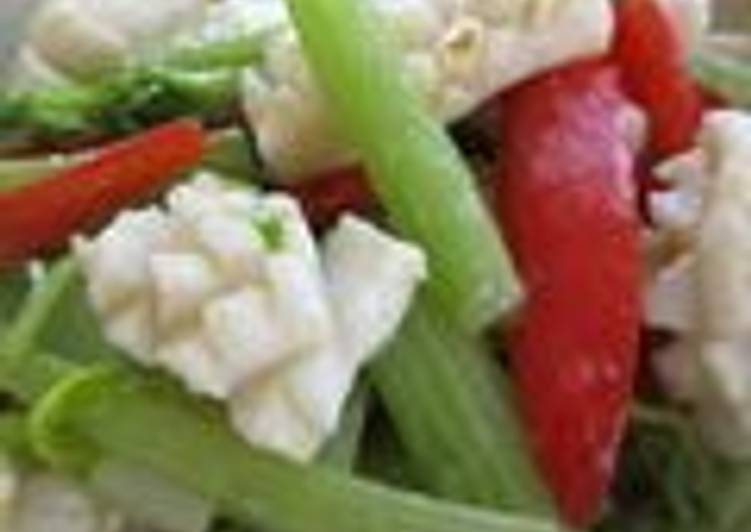 Recipe of Award-winning Squid and Celery Chinese Savory Stir-Fry