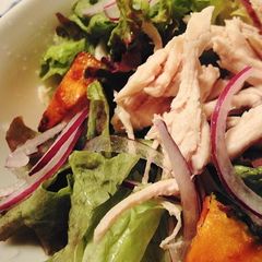 Kabocha and Steamed Chicken Salad A picture of Kabocha and Steamed Chicken Salad.