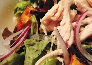 Easiest Way to Make Delicious Kabocha and Steamed Chicken Salad