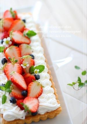 A picture of Cheese Custard Fruit Tart.