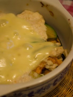 A picture of Tofu Gratin with Avocado and Kabocha Squash.