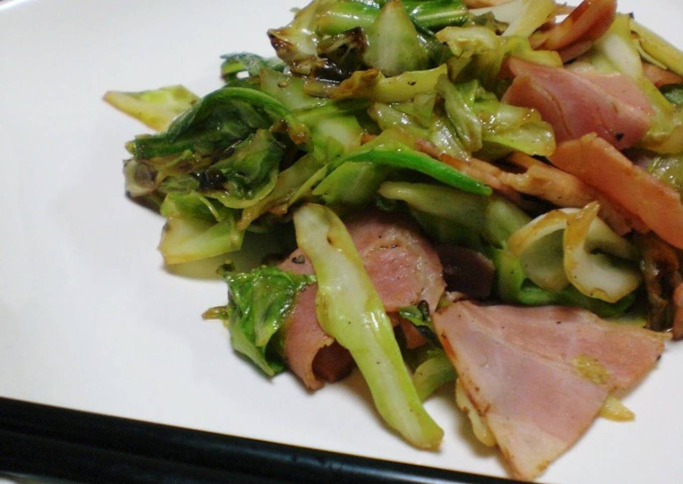 Stir Fried Bacon and Cabbage with Oyster Sauce