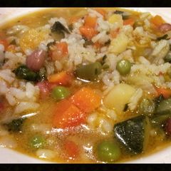 A picture of AMIEs VEGETABLE SOUP with RICE"MINESTRONE alla MILANESE".
