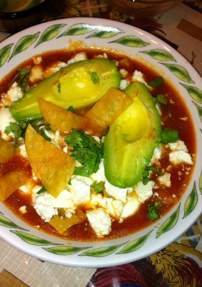 Una foto de Sopa azteca
