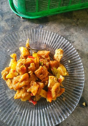 Foto resep Sambel tahu goreng kerupuk kulit