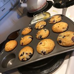 A picture of The yummiest blueberry muffins!!!!!!!.