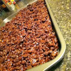 A picture of Eisha's Super Easy Triple Chocolate Rice Crispy Treats.