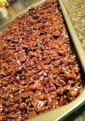 A picture of Eisha's Super Easy Triple Chocolate Rice Crispy Treats.