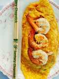 Pad Thai Shrimp Wrapped in Egg with Tamarind Sauce