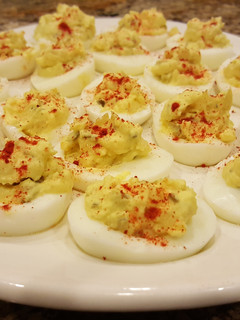 A picture of Southern Style Thanksgiving Deviled Eggs!.