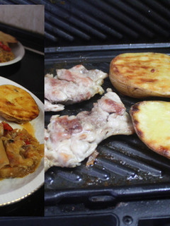 Una foto de Pollo deshuesado con patatas al grill