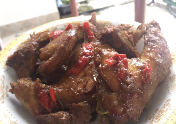 Ayam kampung bumbu kecap beserta tips agar ayam empuk