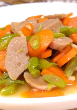 Foto resep Oseng Buncis Bakso Wortel Simple