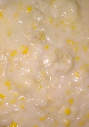 Foto resep Bubur jagung + duren simple