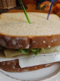 Una foto de Sándwich completito y delicioso para una cena de verano