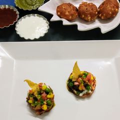 A picture of Sabudana tikki chaat.