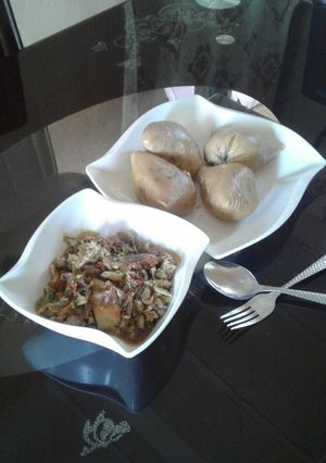 A picture of Moimoi with cabbage,fish and egg source.