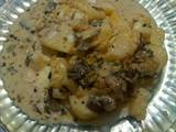 Colchón de papas con salsa de verdeo