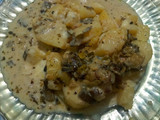 Colchón de papas con salsa de verdeo