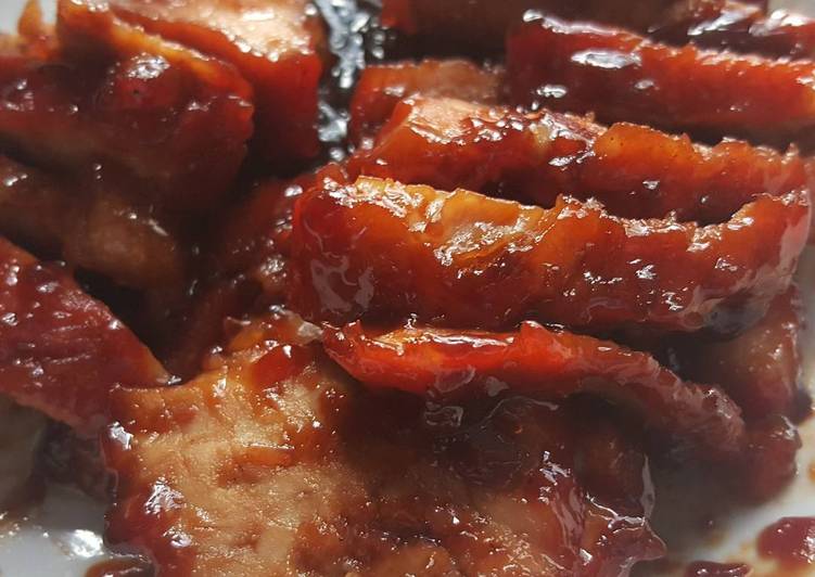 Resep Char siu (chinese BBQ pork) ala teflon yang Enak Banget