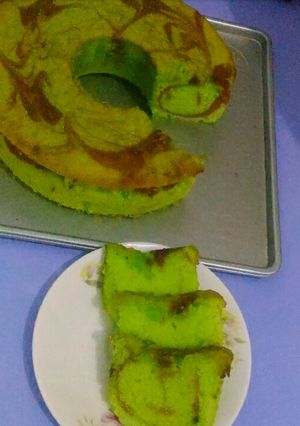 Foto resep Pandan marmer cake putih telur lembut