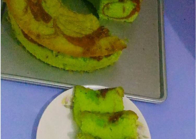 Pandan marmer cake putih telur lembut