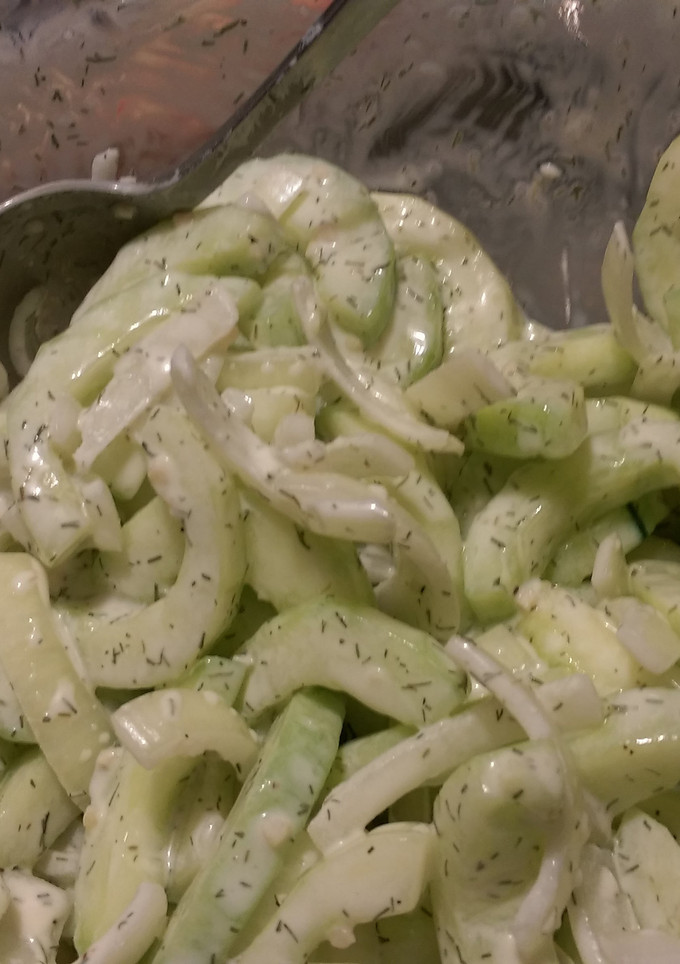 A picture of Cucumber Salad (Tzatziki Style).