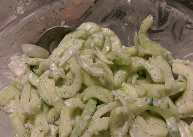 Recipe of Tasty Cucumber Salad (Tzatziki Style)