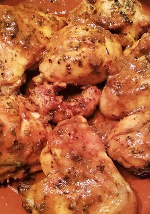 Una foto de Pollo asado con salsa de mostaza