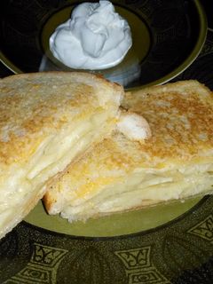 A picture of Pierogi Grilled Cheese.