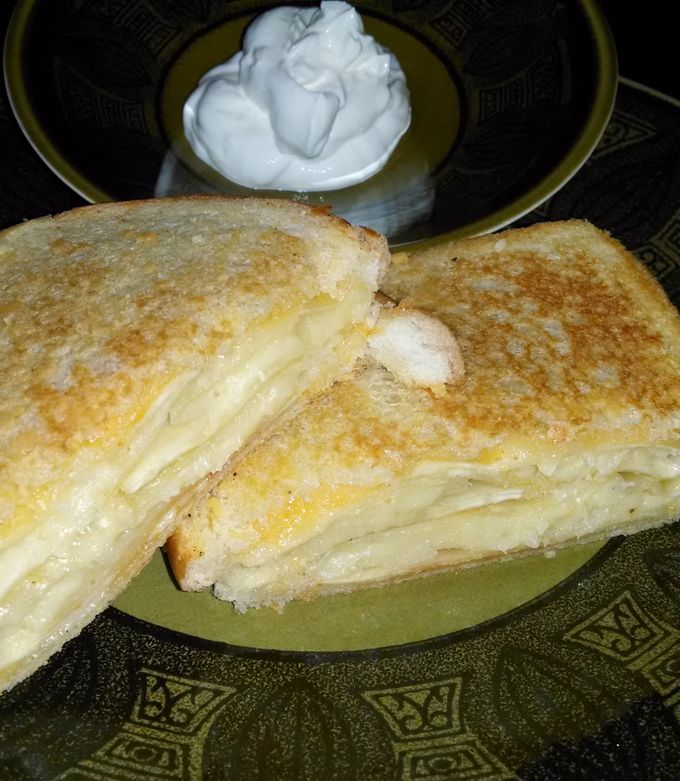 A picture of Pierogi Grilled Cheese.